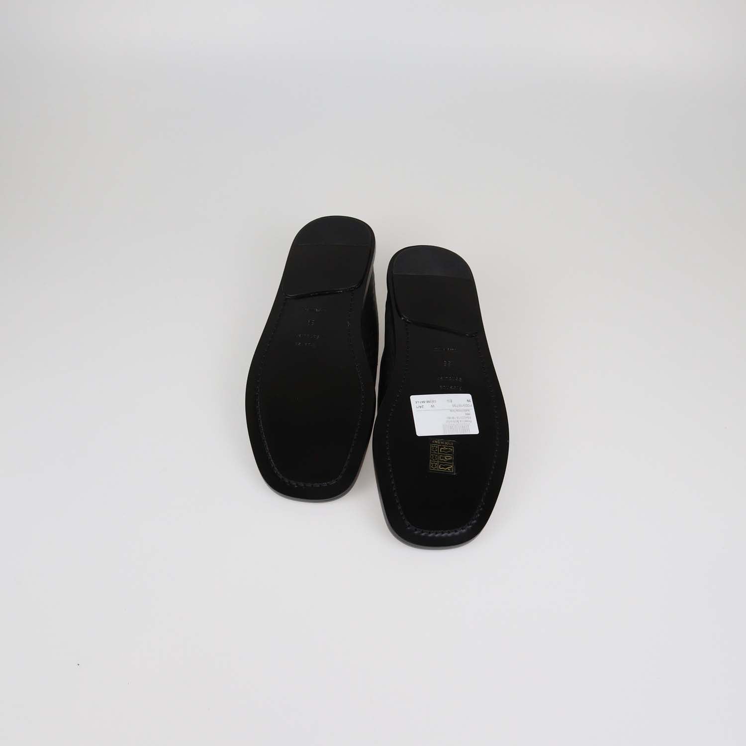 Proenza Schouler Black Tee Perforated Leather Square Flats