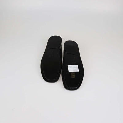 Proenza Schouler Black Tee Perforated Leather Square Flats
