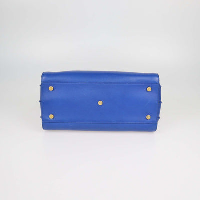Saint Laurent Blue Small Leather Sac De Jour Tote