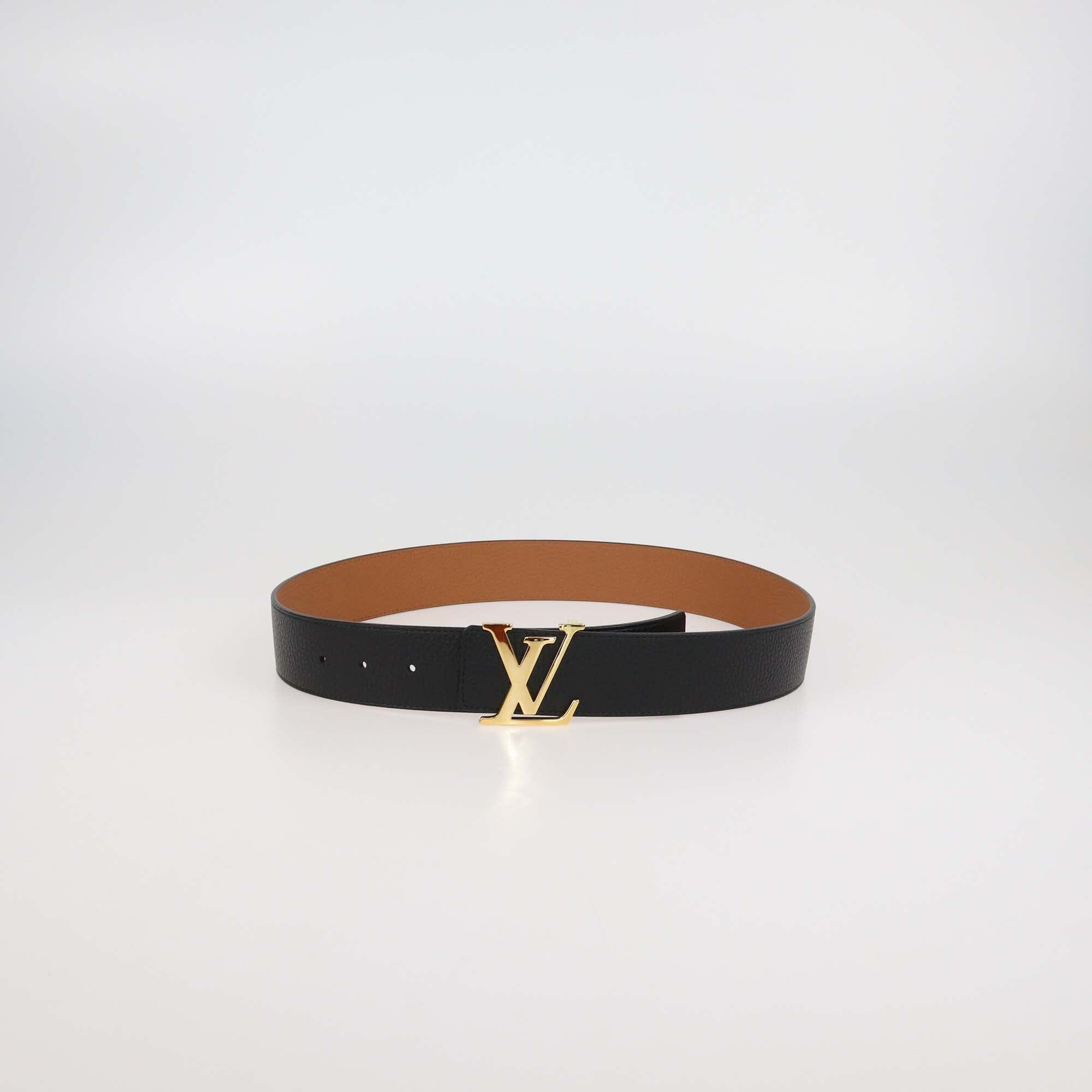 Louis Vuitton Black/Brown Leather Reversible 40MM Initiales Belt Mens Louis Vuitton 