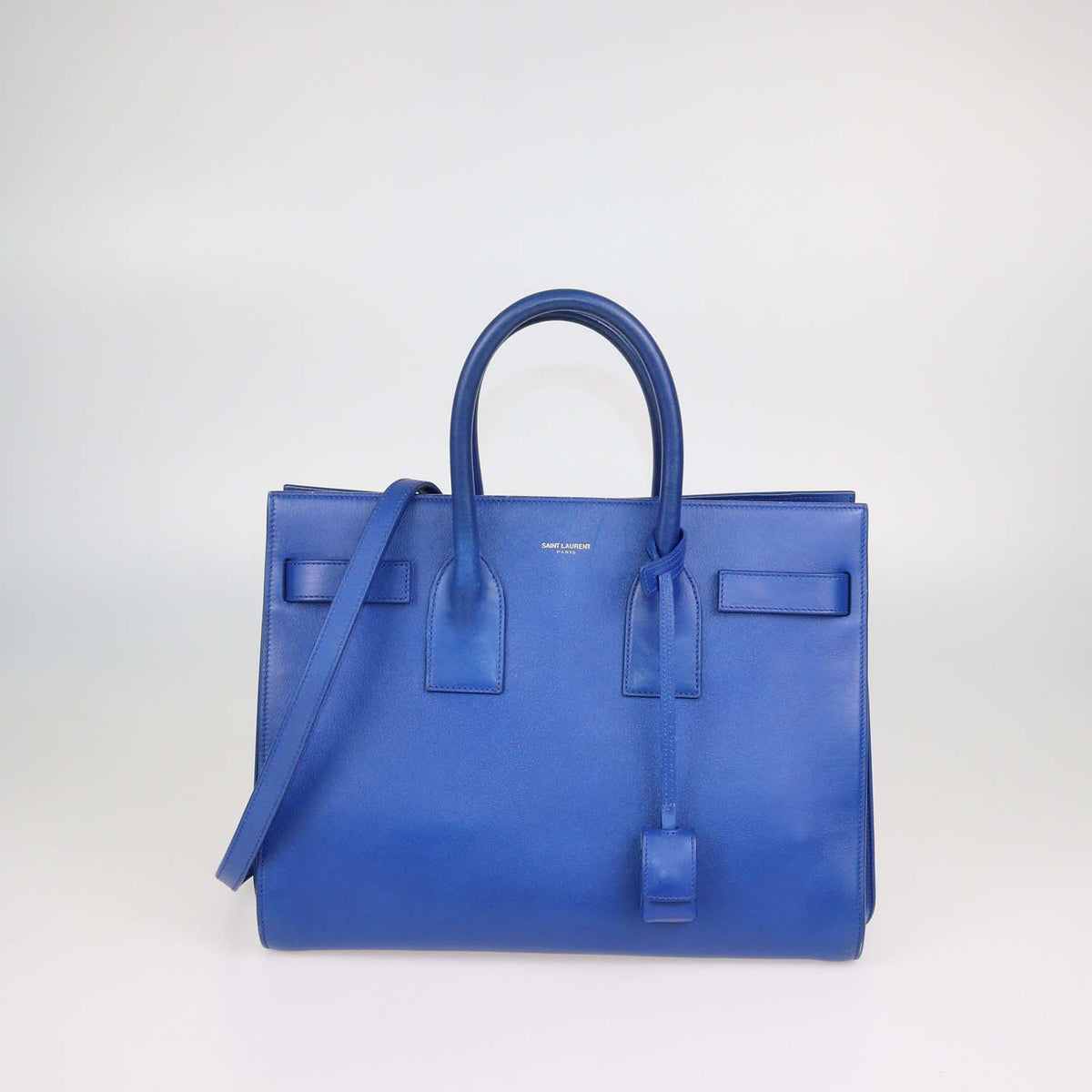 Saint Laurent Blue Small Leather Sac De Jour Tote