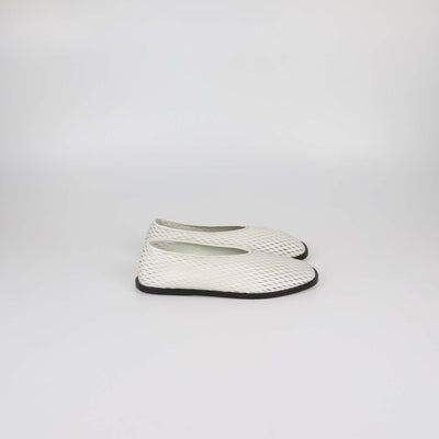 Proenza Schouler White Tee Perforated Leather Square Flats