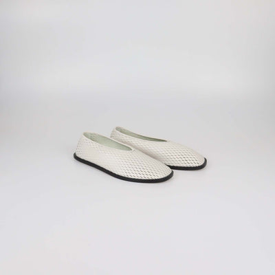 Proenza Schouler White Tee Perforated Leather Square Flats