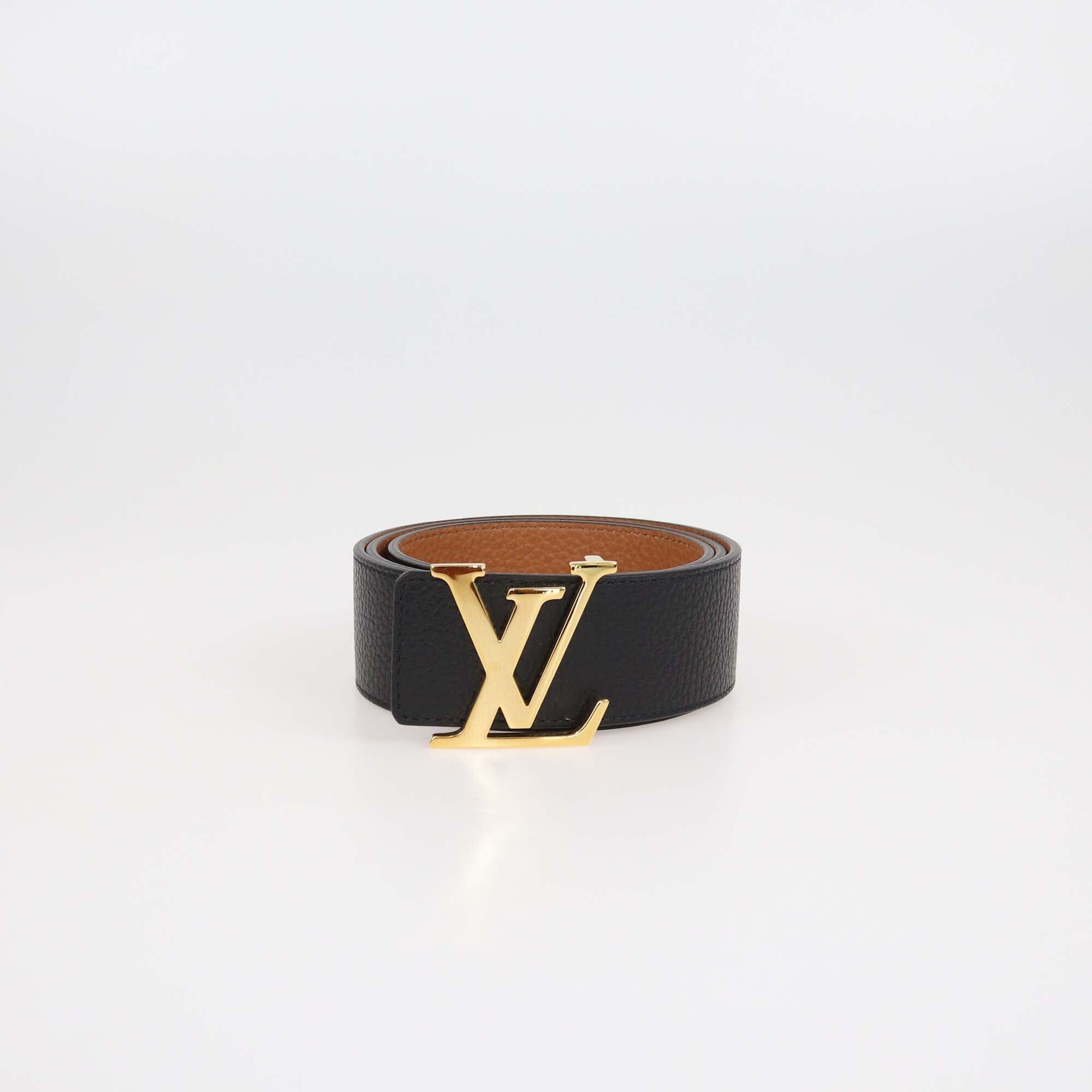 Louis Vuitton Black/Brown Leather Reversible 40MM Initiales Belt Mens Louis Vuitton 