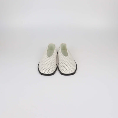 Proenza Schouler White Tee Perforated Leather Square Flats