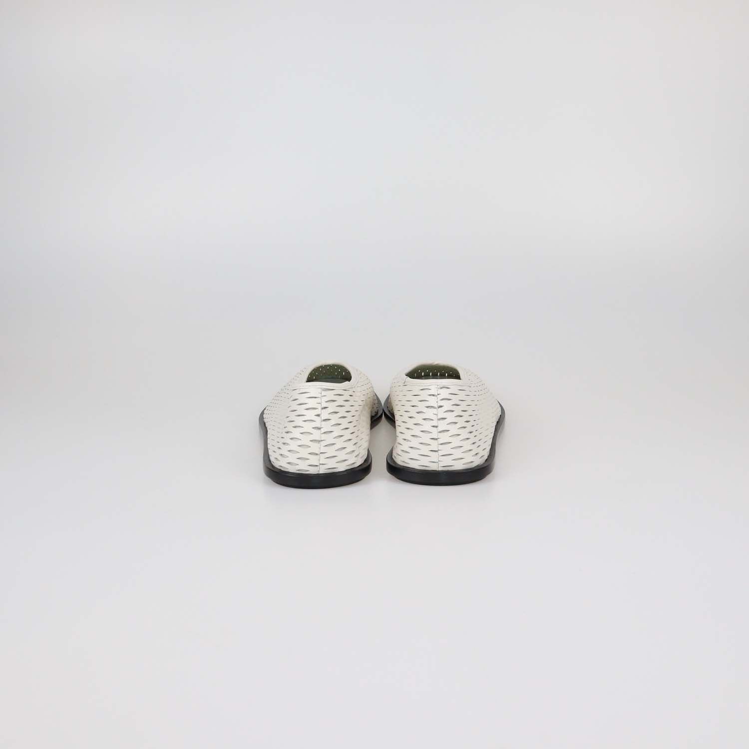 Proenza Schouler White Tee Perforated Leather Square Flats