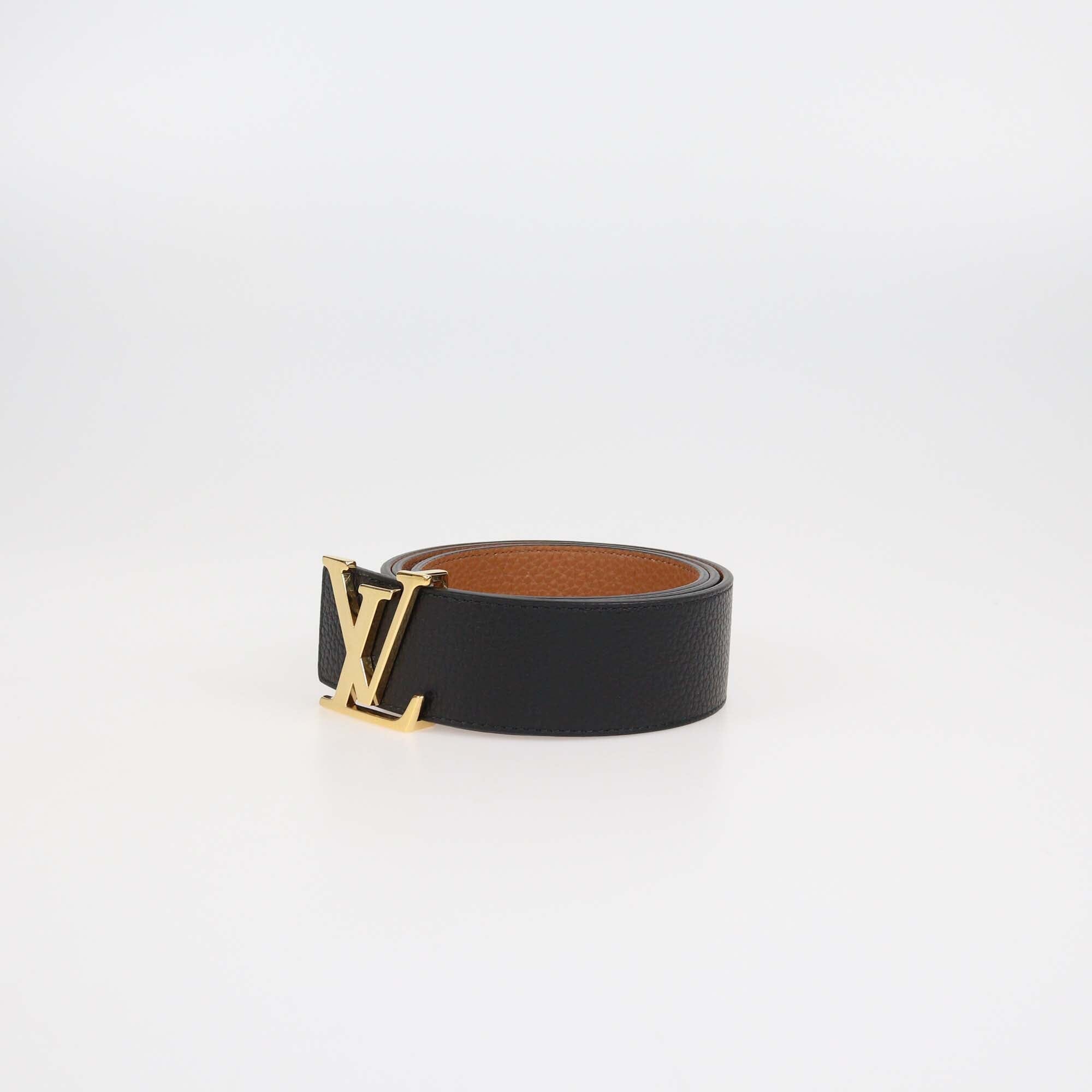 Louis Vuitton Black/Brown Leather Reversible 40MM Initiales Belt Mens Louis Vuitton 