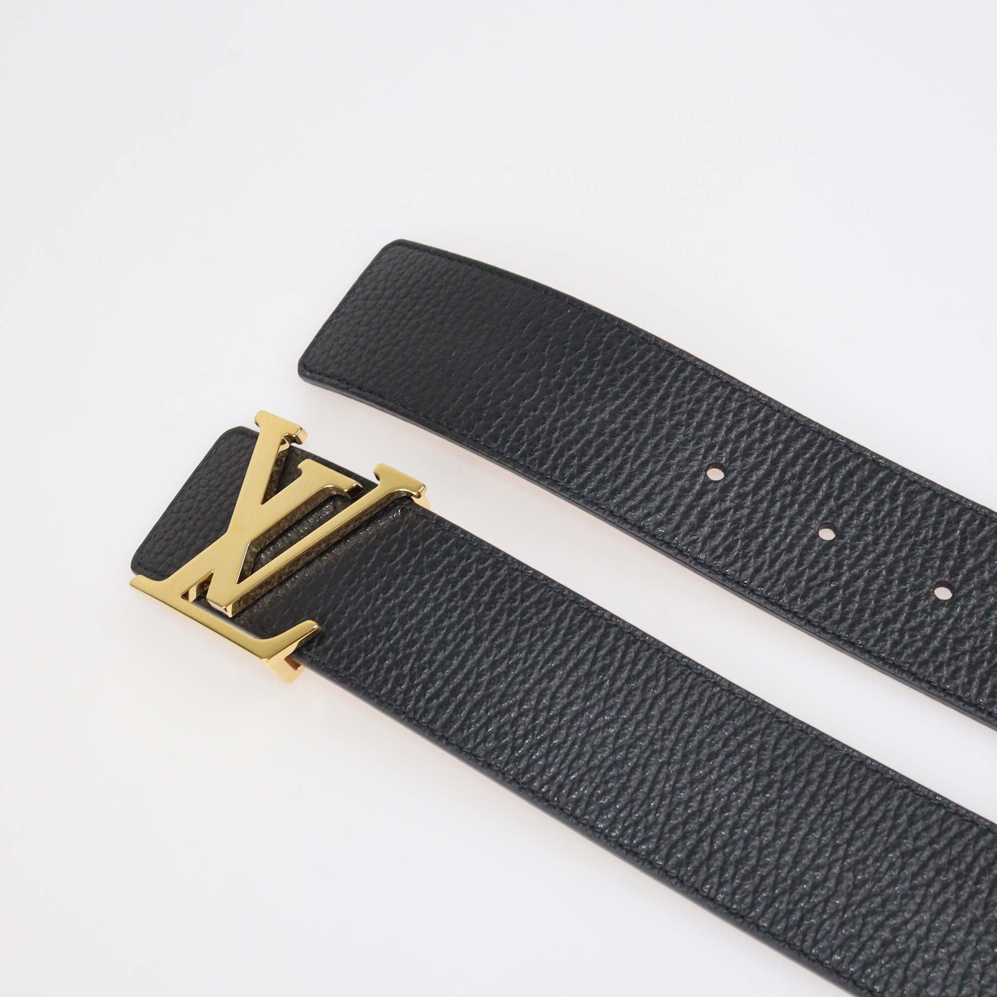 Louis Vuitton Black/Brown Leather Reversible 40MM Initiales Belt Mens Louis Vuitton 