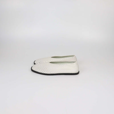 Proenza Schouler White Tee Perforated Leather Square Flats