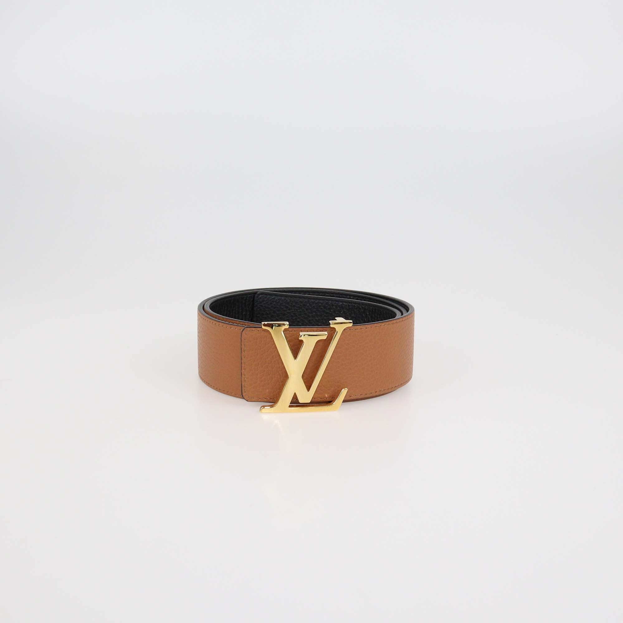 Louis Vuitton Black/Brown Leather Reversible 40MM Initiales Belt Mens Louis Vuitton 
