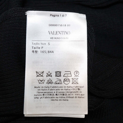 Valentino Black Viscose Ribbed Knit Long Sleeve Maxi Dress