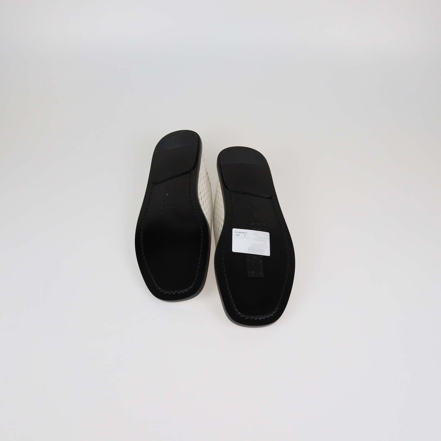Proenza Schouler White Tee Perforated Leather Square Flats