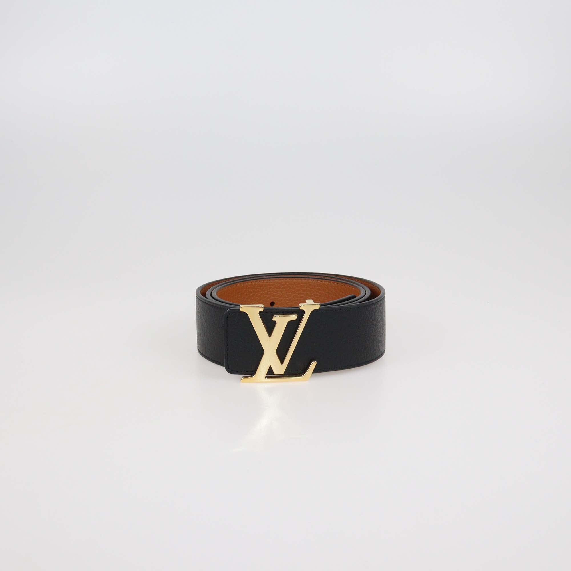 Louis Vuitton Black/Brown Leather Reversible 40MM Initiales Belt Mens Louis Vuitton 