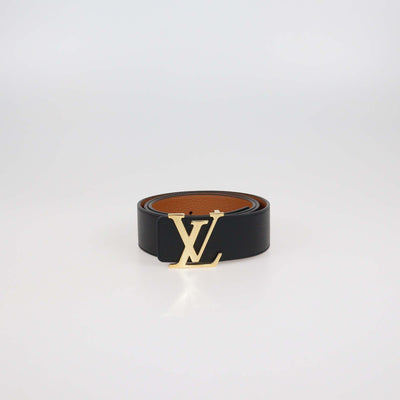 Louis Vuitton Black/Brown Leather Reversible 40MM Initiales Belt Mens Louis Vuitton 