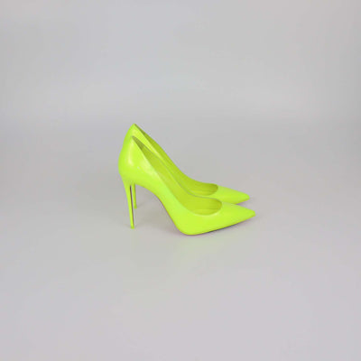 Christian Louboutin Neon Green Patent Leather Kate Pumps