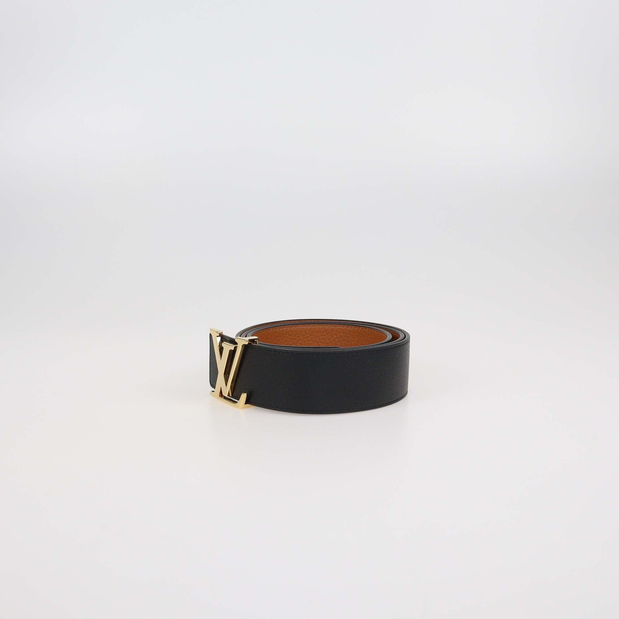 Louis Vuitton Black/Brown Leather Reversible 40MM Initiales Belt Mens Louis Vuitton 