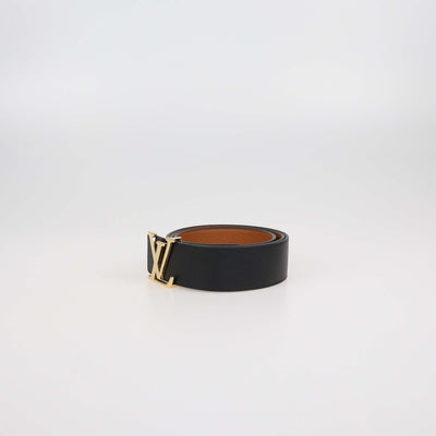 Louis Vuitton Black/Brown Leather Reversible 40MM Initiales Belt Mens Louis Vuitton 