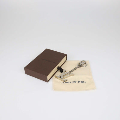 Louis Vuitton Silver Tone Metal Monogram Logo Bag Charm/Key Holder