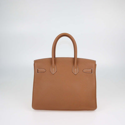 Hermes Gold Togo Leather Palladium Hardware Birkin 30 Bag