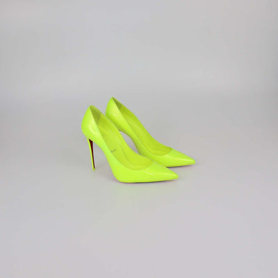 Christian Louboutin Neon Green Patent Leather Kate Pumps