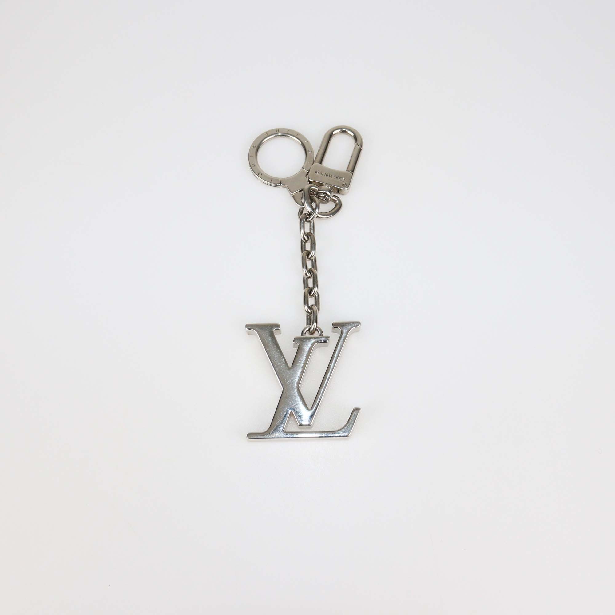 Louis Vuitton Silver Tone Metal Monogram Logo Bag Charm/Key Holder