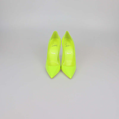 Christian Louboutin Neon Green Patent Leather Kate Pumps