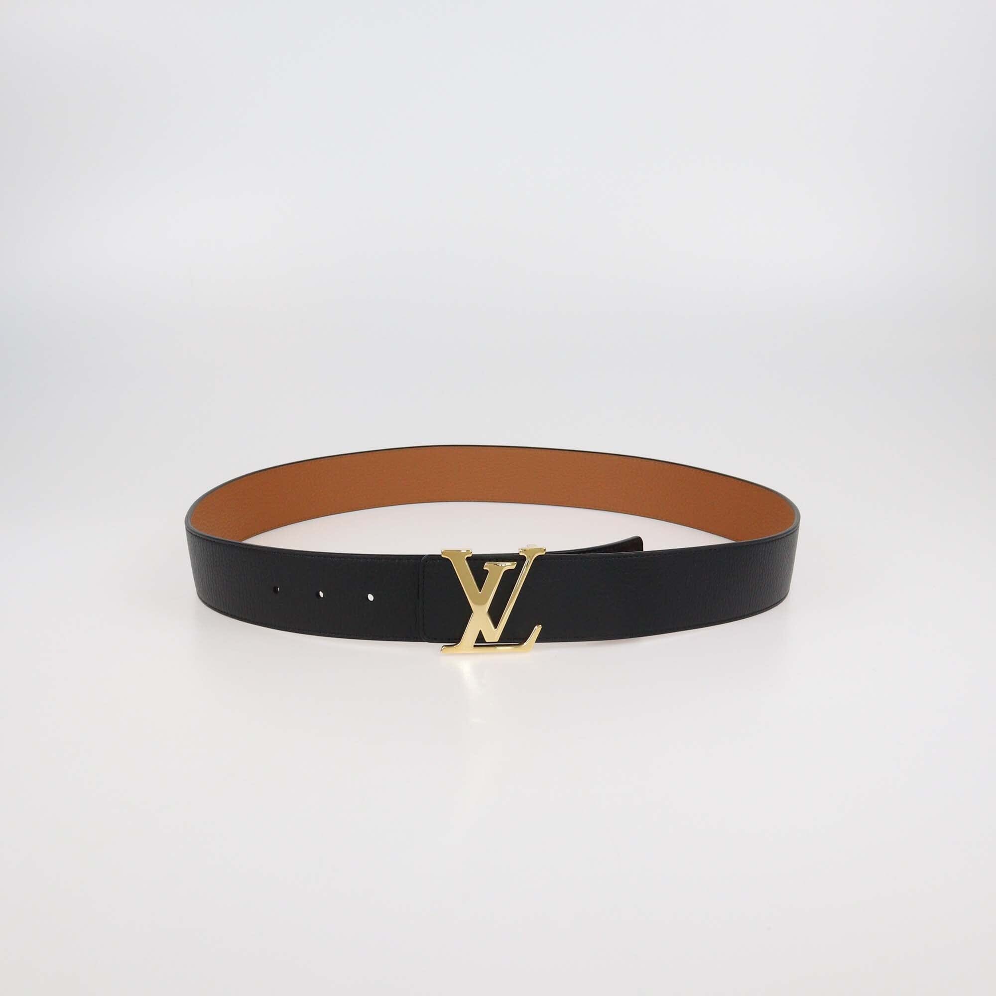 Louis Vuitton Black/Brown Leather Reversible 40MM Initiales Belt Mens Louis Vuitton 