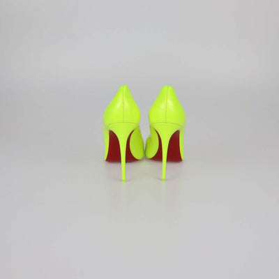Christian Louboutin Neon Green Patent Leather Kate Pumps