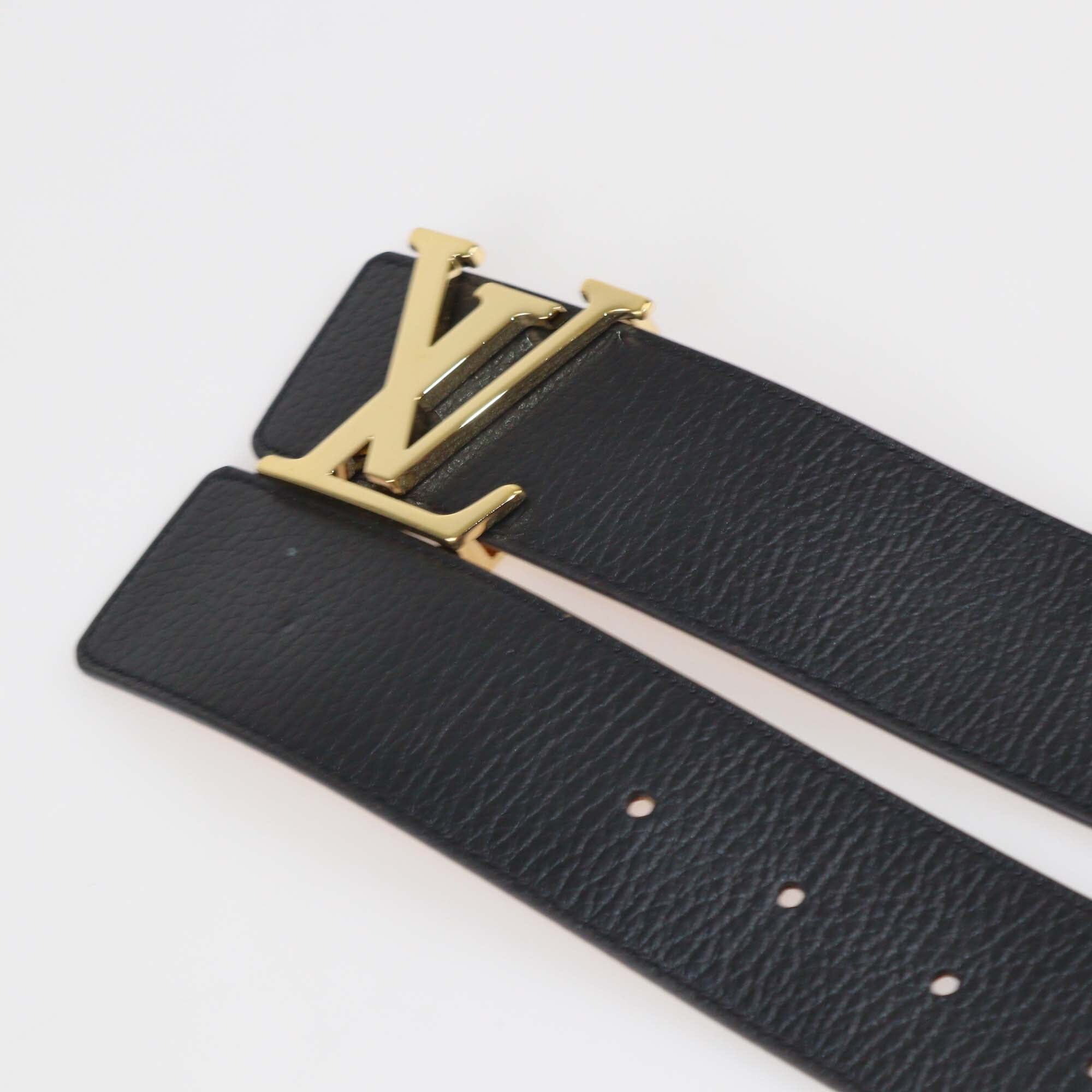 Louis Vuitton Black/Brown Leather Reversible 40MM Initiales Belt Mens Louis Vuitton 