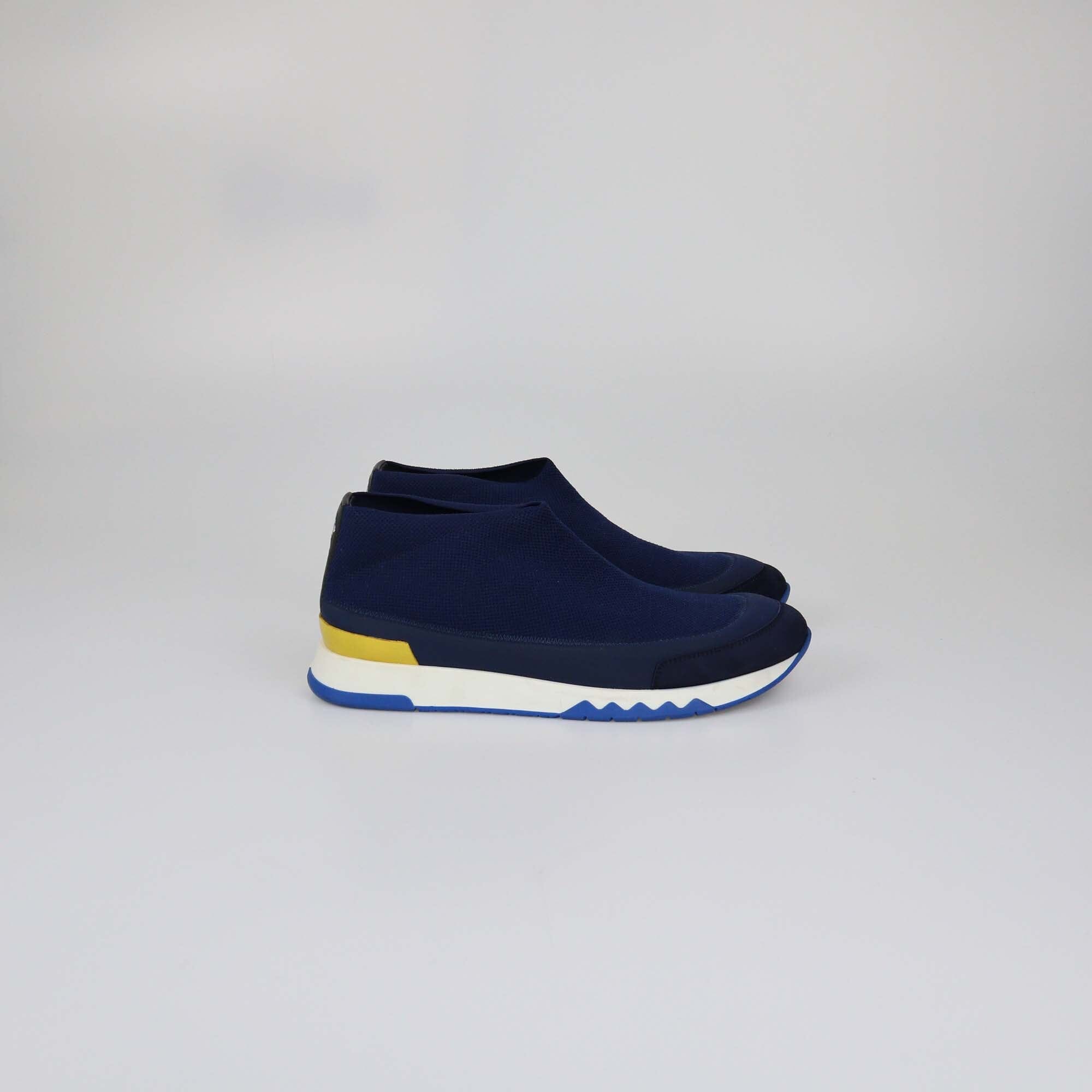 Hermes Navy Blue Knit Tokyo Slip On Sneakers Mens Hermes 