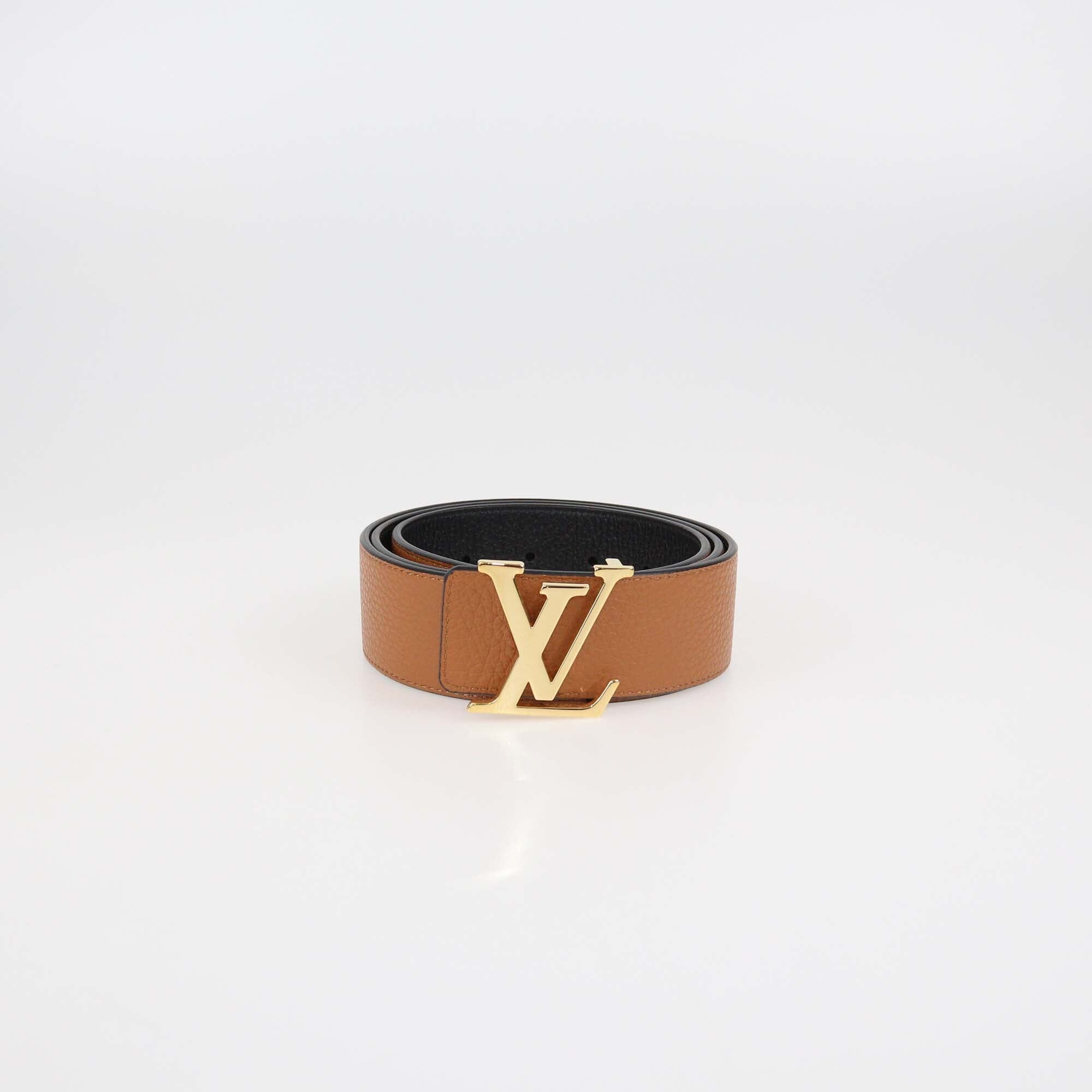 Louis Vuitton Black/Brown Leather Reversible 40MM Initiales Belt Mens Louis Vuitton 