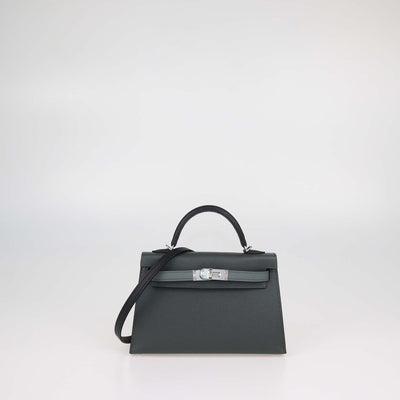 Hermes Tricolor Epsom Leather Palladium Hardware Mini Kelly II Sellier Bag