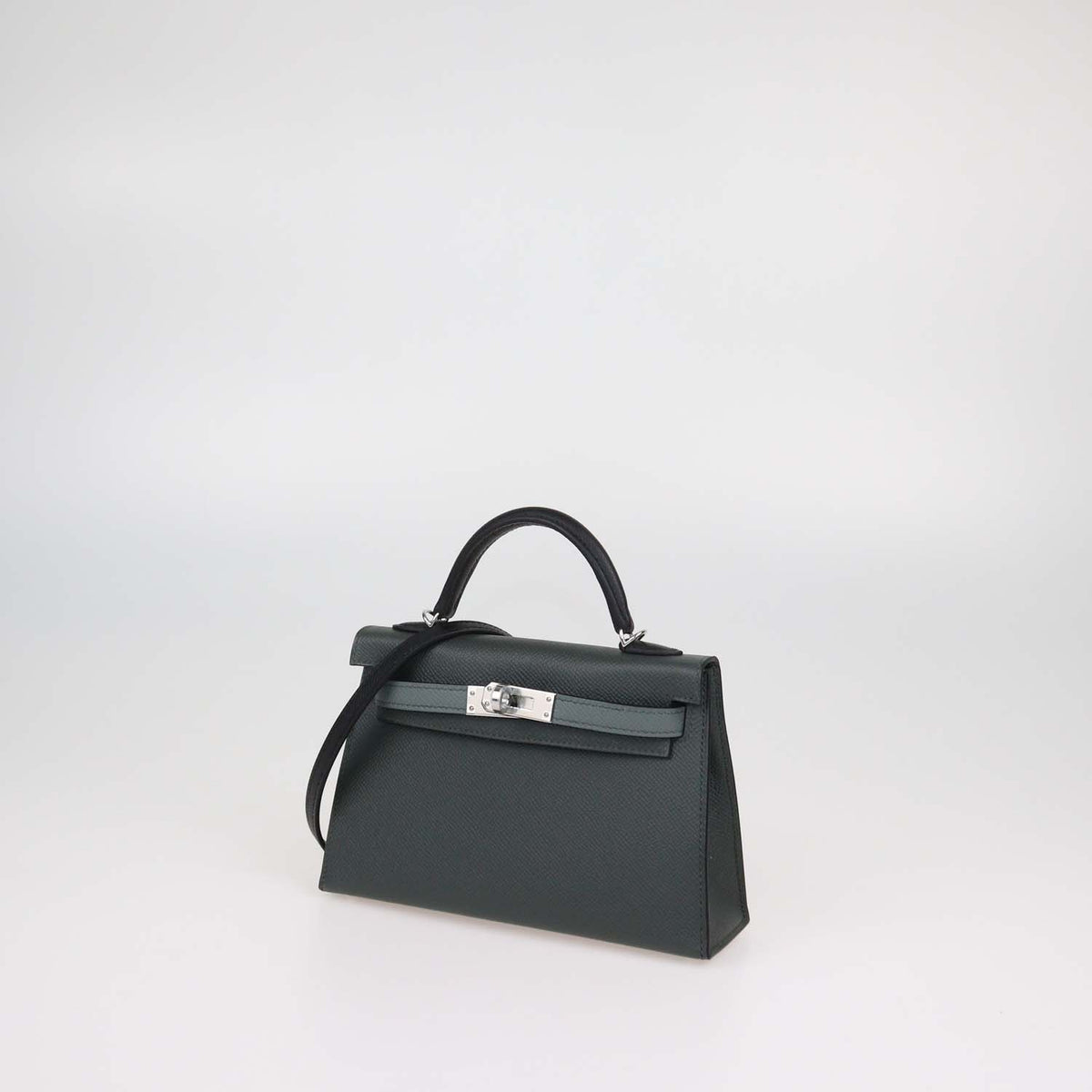 Hermes Tricolor Epsom Leather Palladium Hardware Mini Kelly II Sellier Bag
