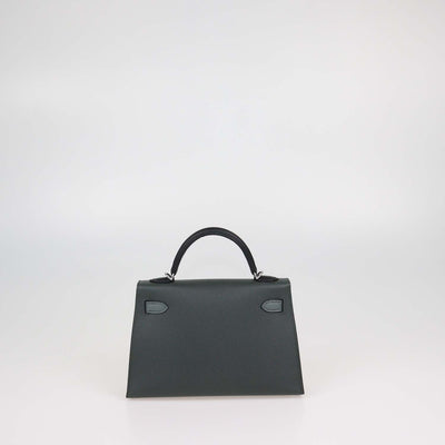 Hermes Tricolor Epsom Leather Palladium Hardware Mini Kelly II Sellier Bag
