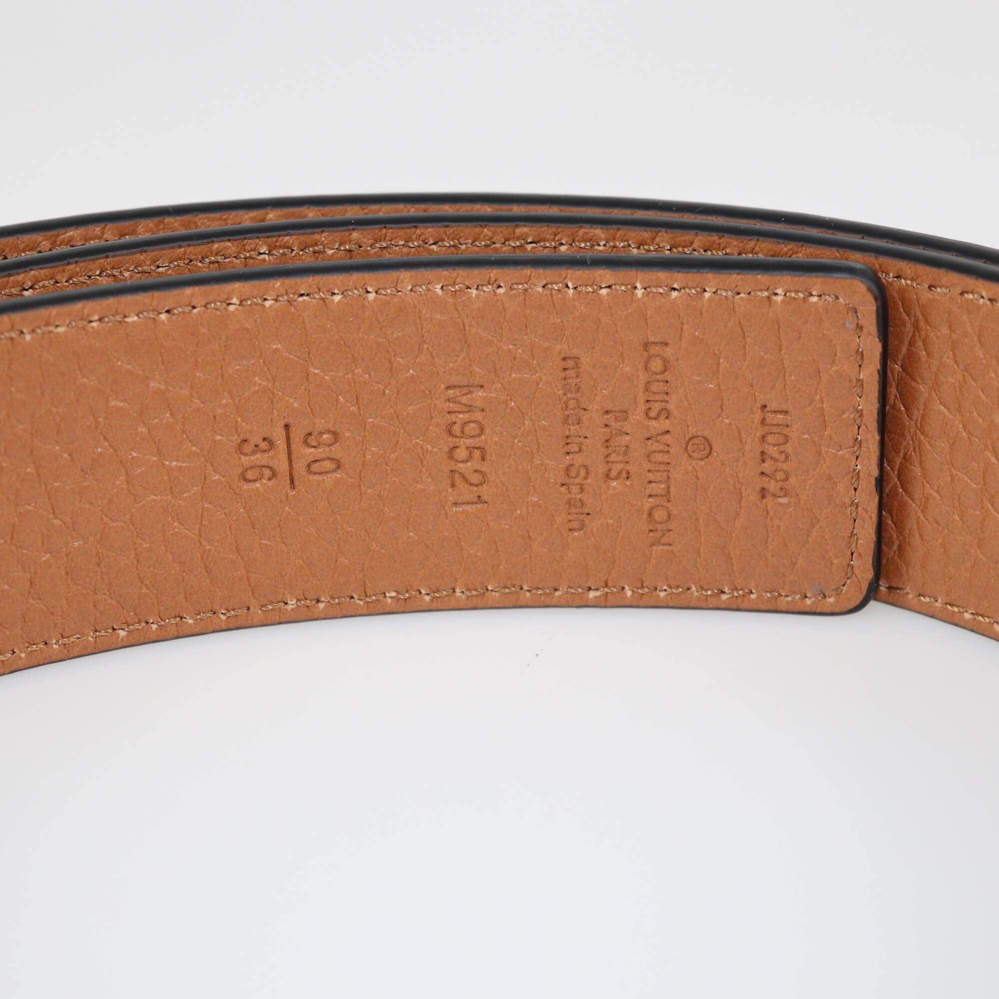 Louis Vuitton Black/Brown Leather Reversible 30MM Initiales Belt Womens Louis Vuitton 
