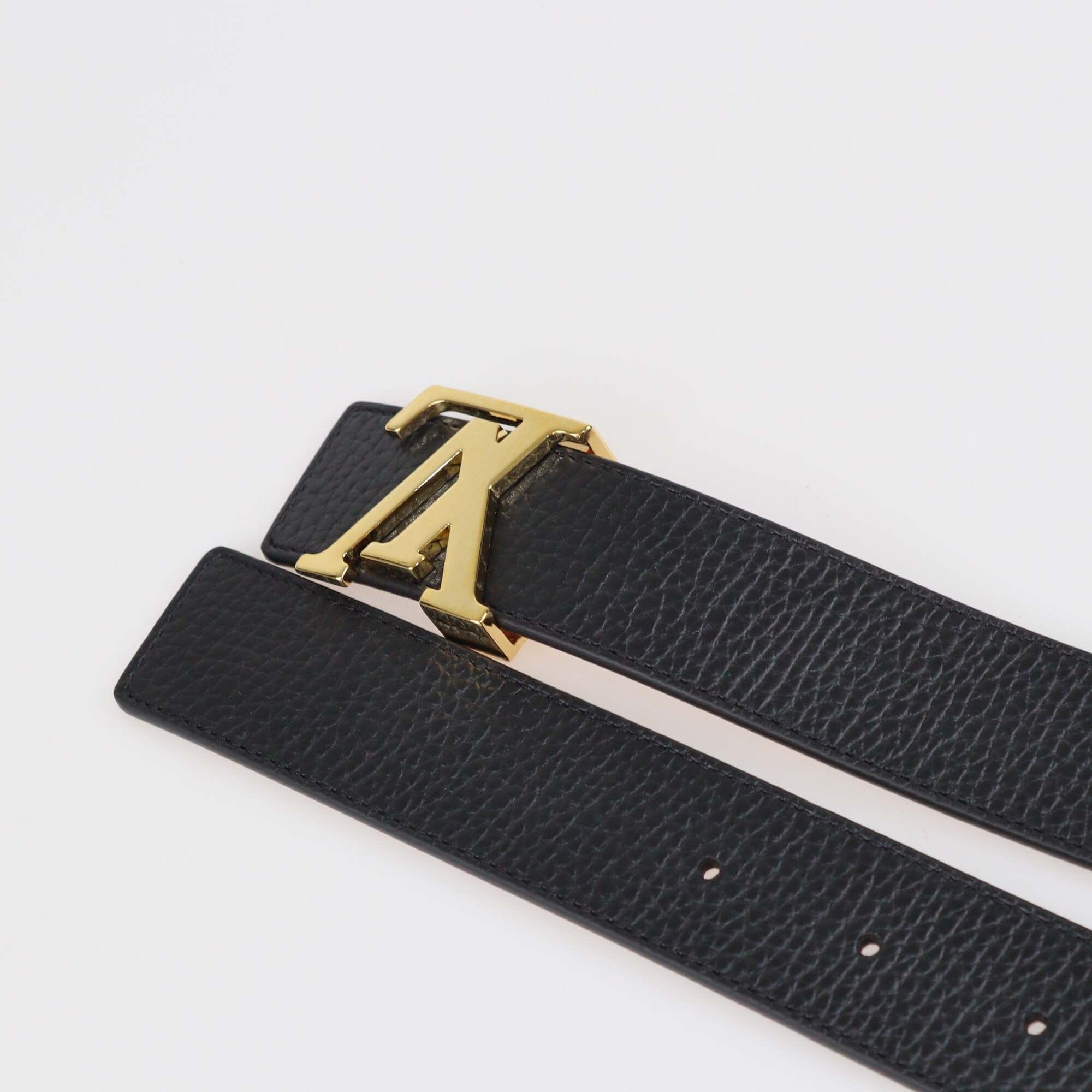 Louis Vuitton Black/Brown Leather Reversible 30MM Initiales Belt Womens Louis Vuitton 