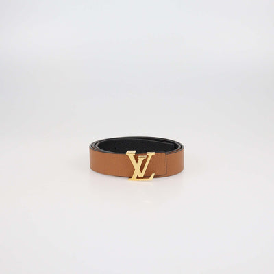Louis Vuitton Black/Brown Leather Reversible 30MM Initiales Belt Womens Louis Vuitton 