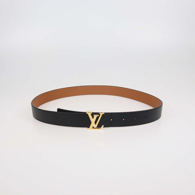 Louis Vuitton Black/Brown Leather Reversible 30MM Initiales Belt Womens Louis Vuitton 