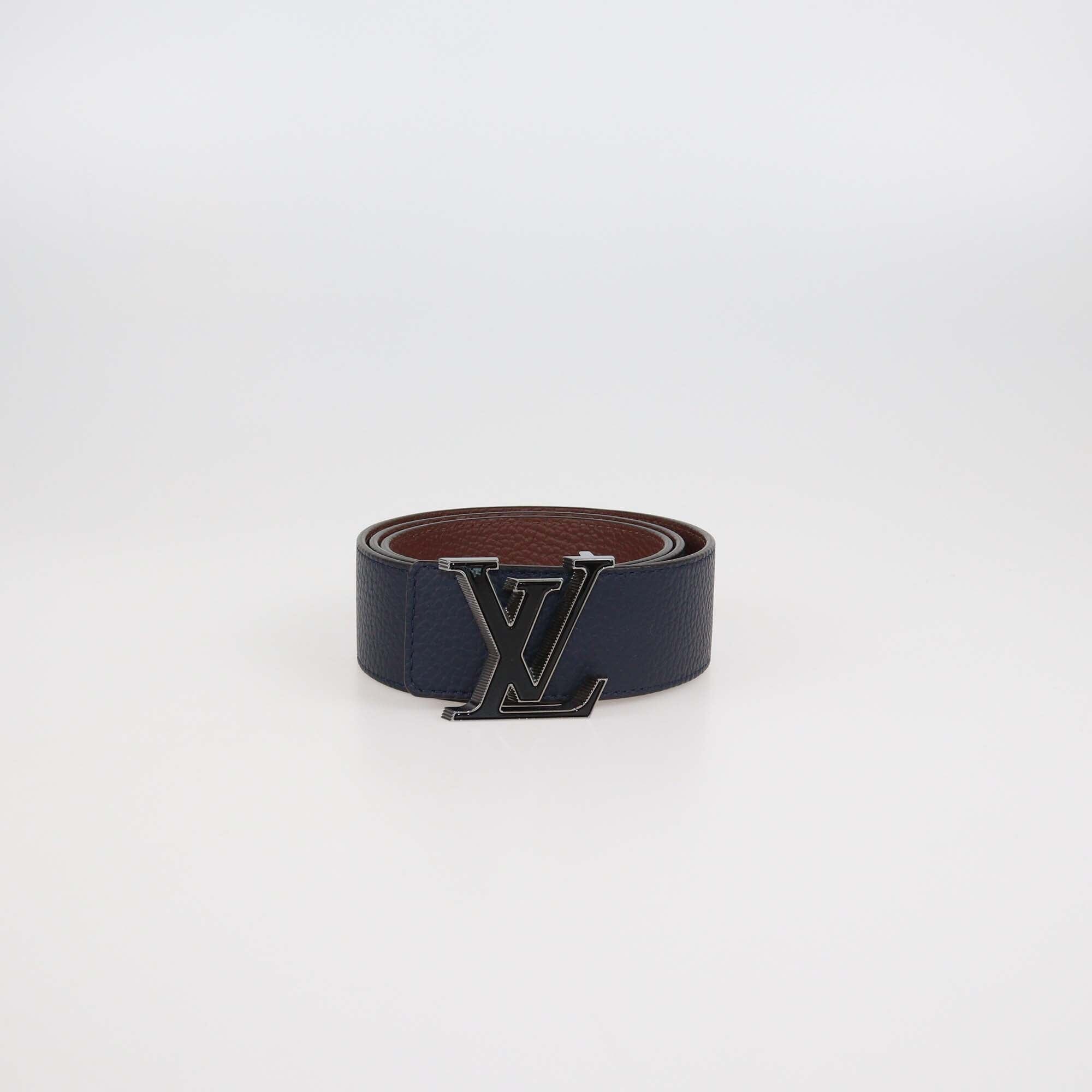 Louis Vuitton Black/Brown Leather Reversible 40MM LV Tilt Belt Mens Louis Vuitton 