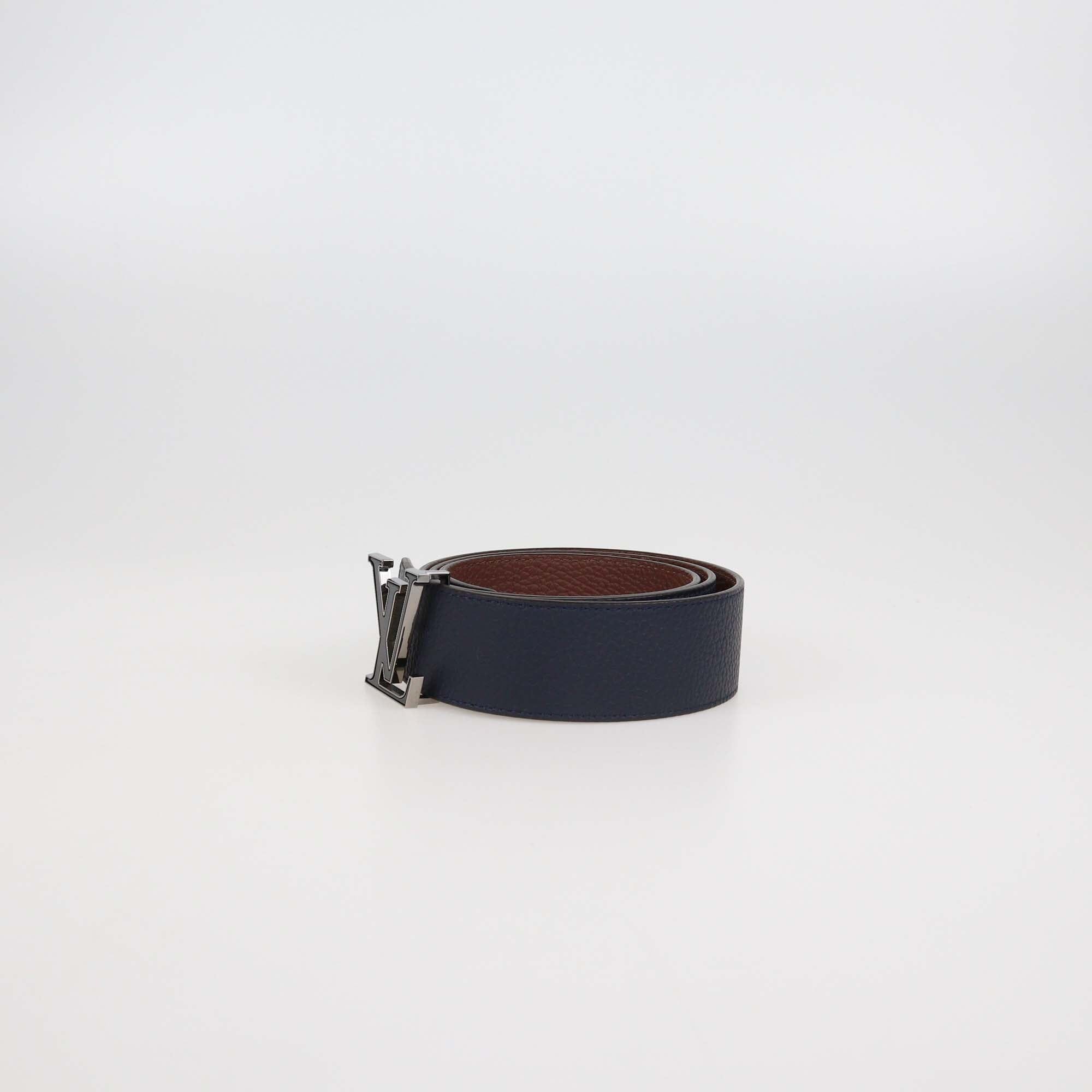 Louis Vuitton Black/Brown Leather Reversible 40MM LV Tilt Belt Mens Louis Vuitton 