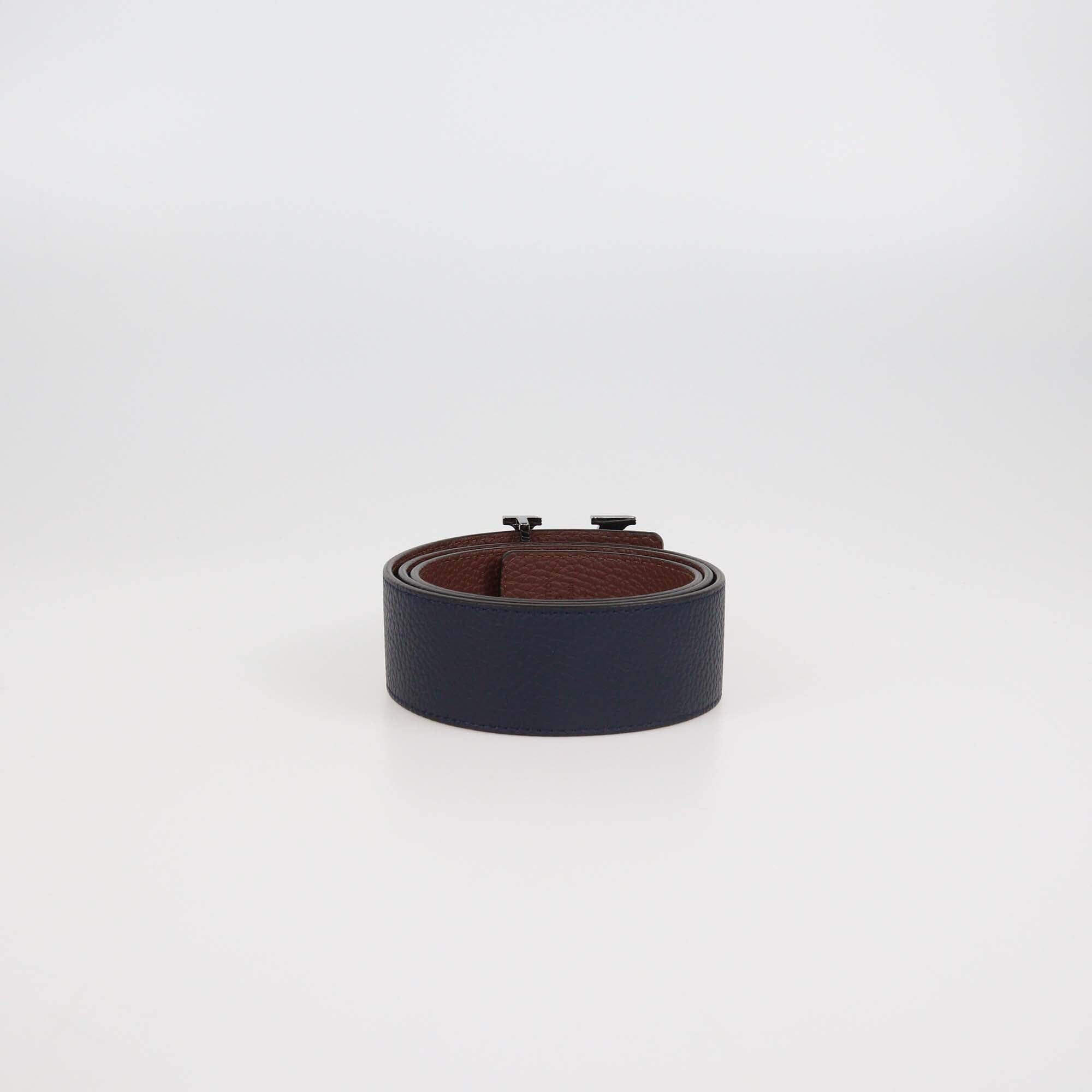 Louis Vuitton Black/Brown Leather Reversible 40MM LV Tilt Belt Mens Louis Vuitton 