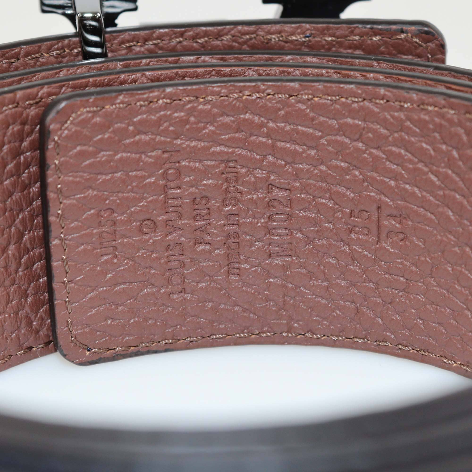 Louis Vuitton Black/Brown Leather Reversible 40MM LV Tilt Belt Mens Louis Vuitton 