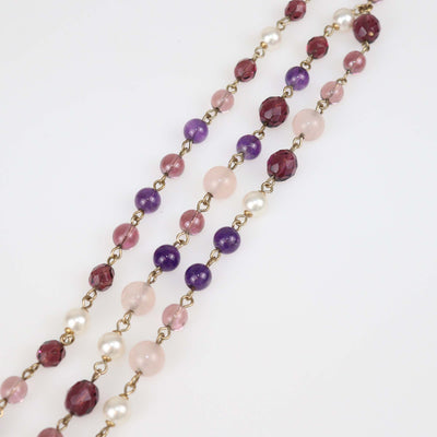 Chanel Multicolor Faux Pearl & Crystal Chain CC Belt