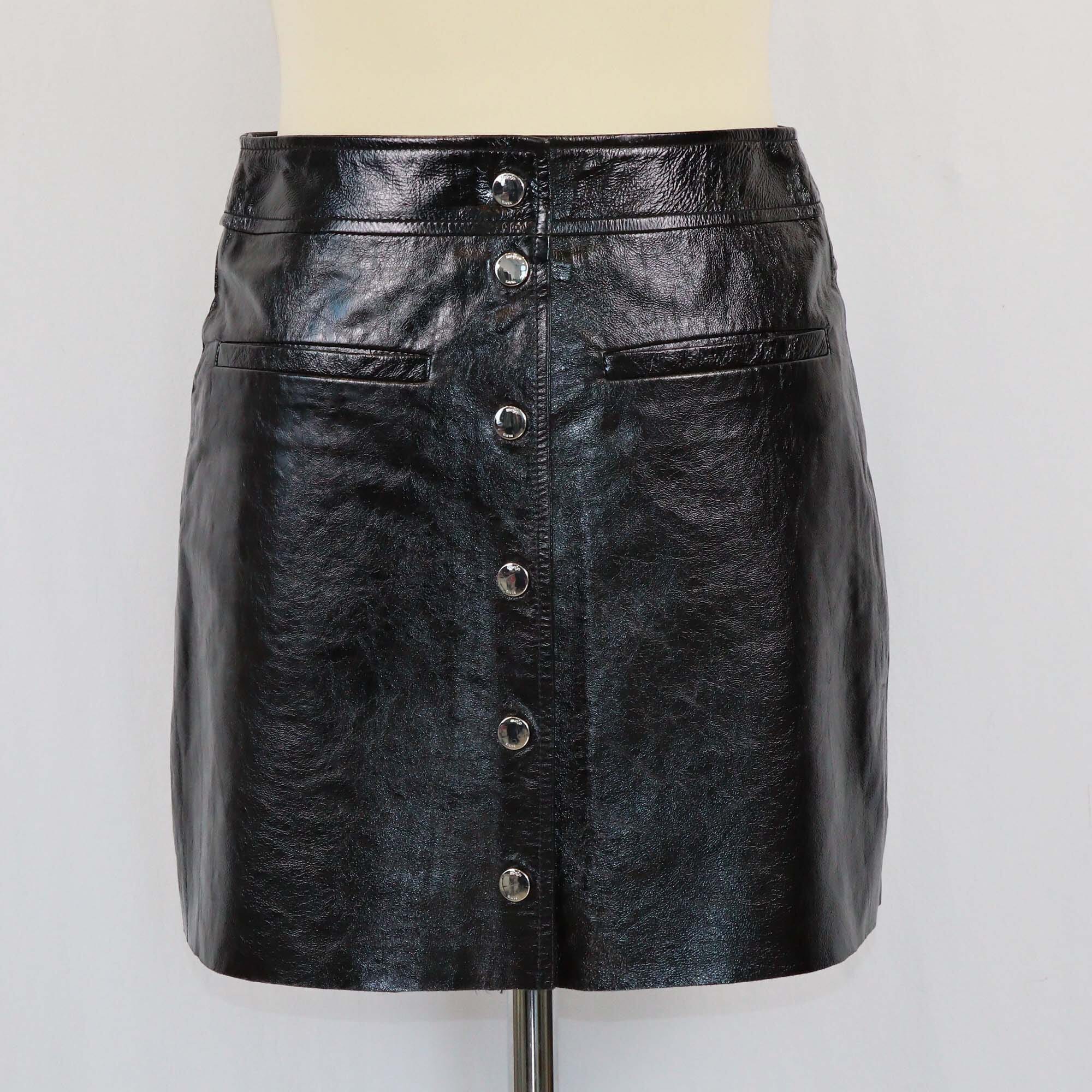 Maje Black Buttons Mini Skirt Womens Maje 