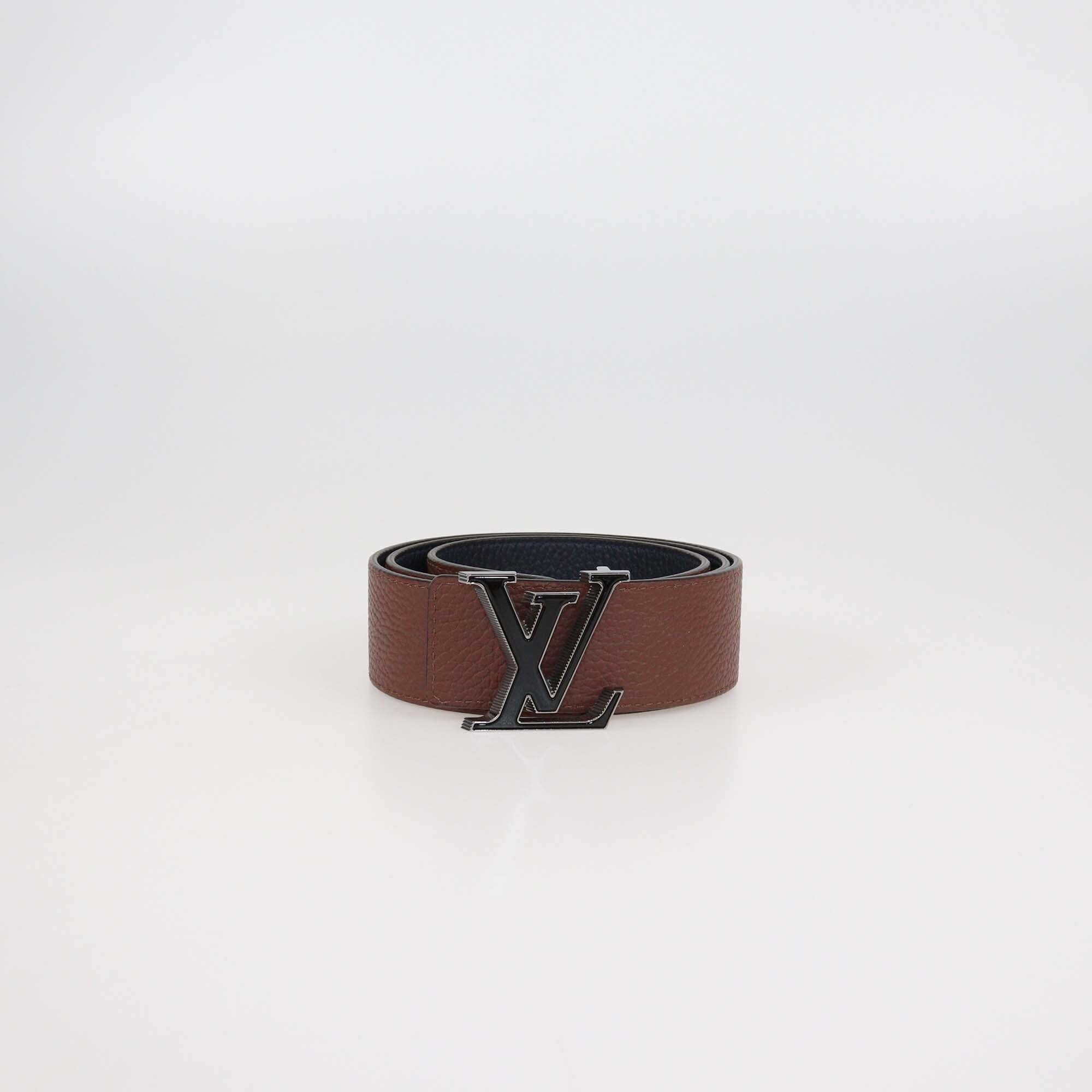 Louis Vuitton Black/Brown Leather Reversible 40MM LV Tilt Belt Mens Louis Vuitton 