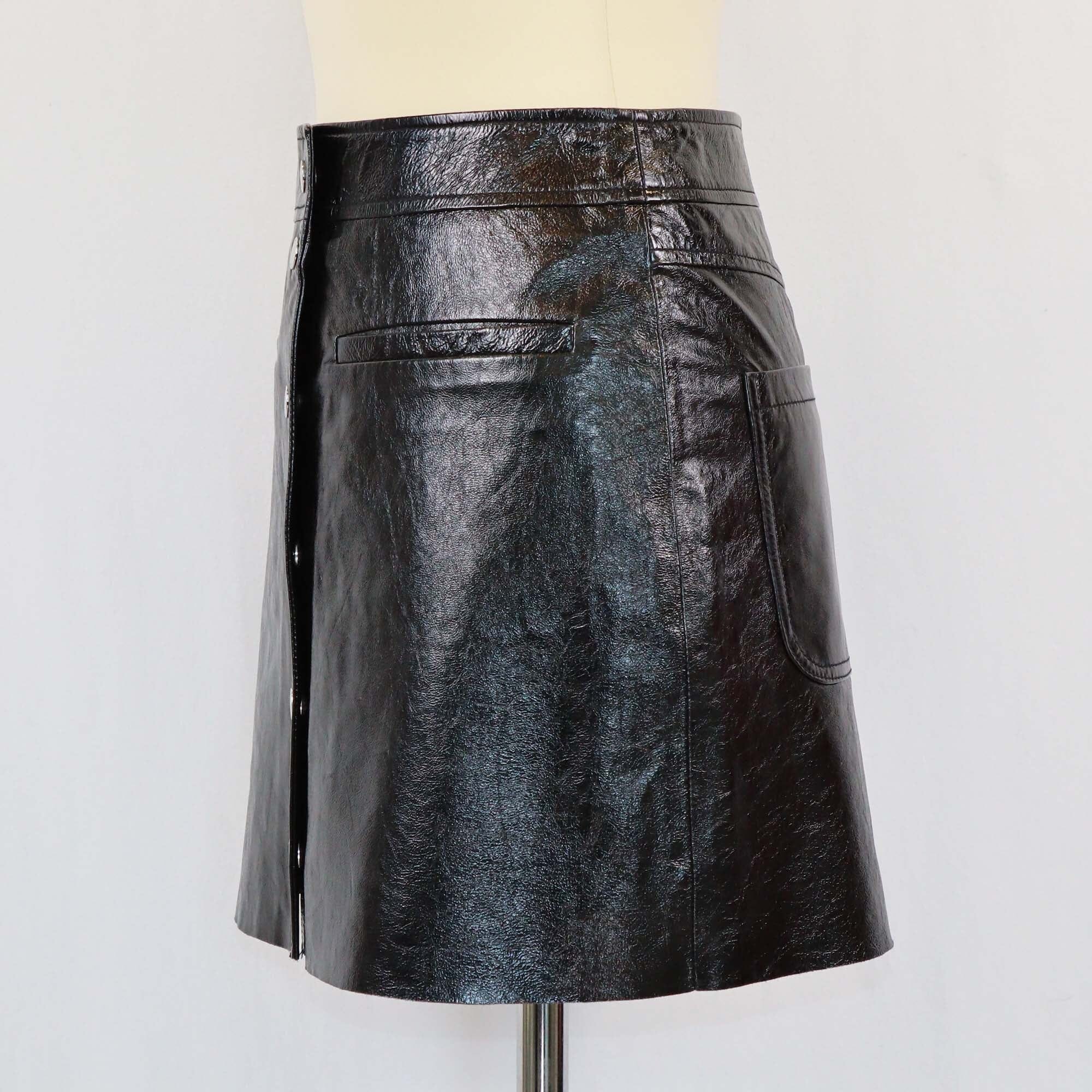 Maje Black Buttons Mini Skirt Womens Maje 