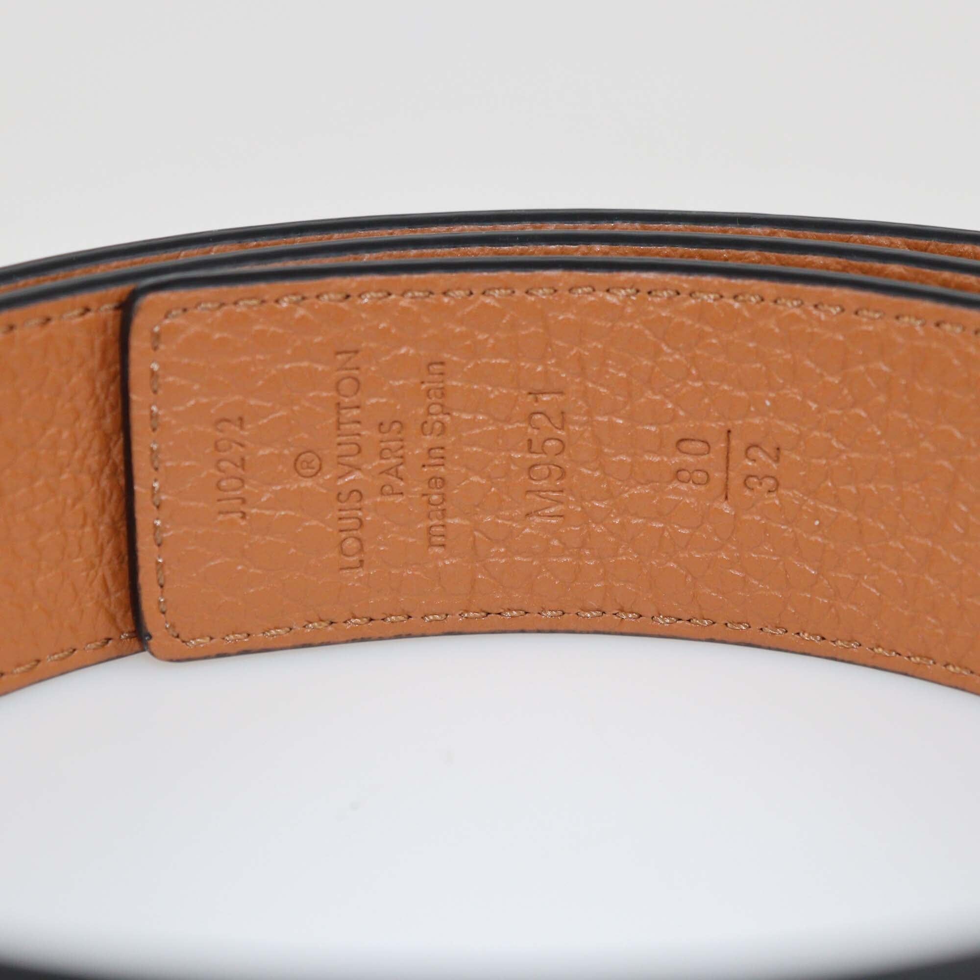 Louis Vuitton Black/Brown Leather Reversible 30MM Initiales Belt Womens Louis Vuitton 