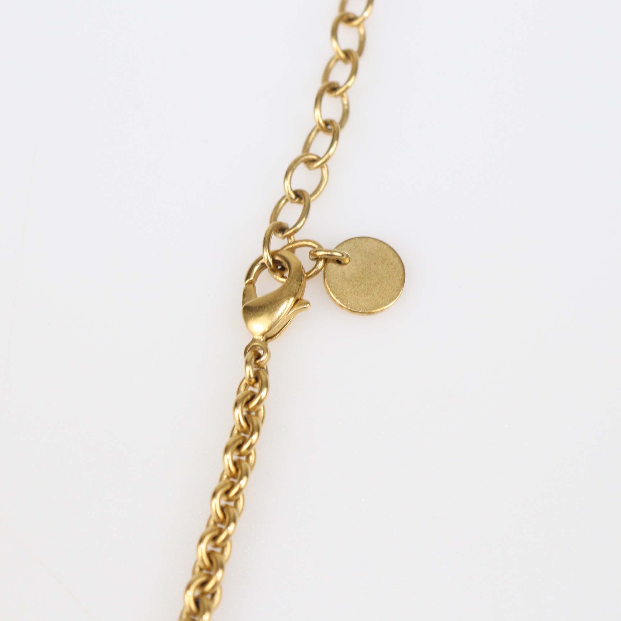 Christian Dior Gold Tone Metal Crystal 30 Montaigne Chain Necklace