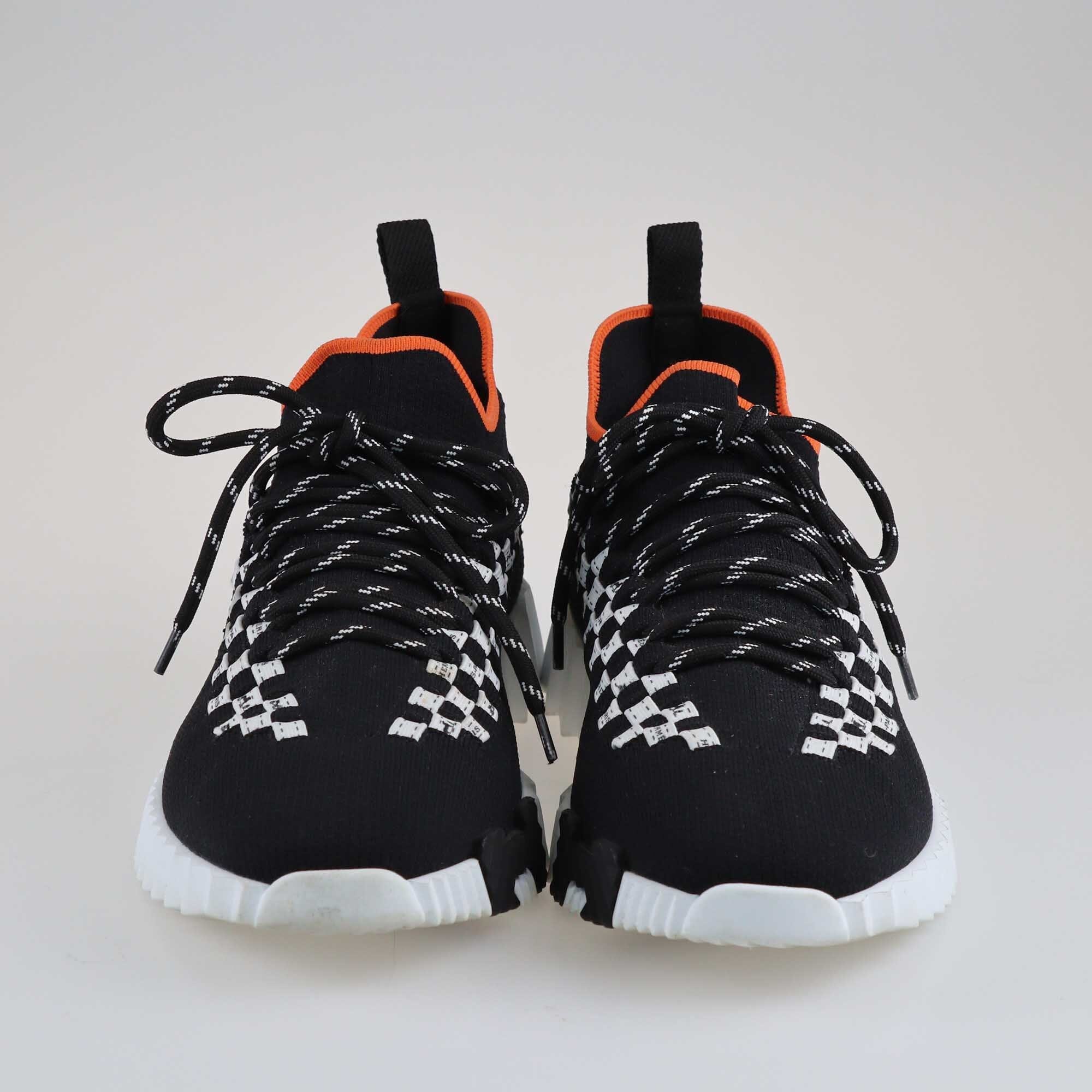 Hermes Black/White Flex Slip On sneaker Shoes Hermes 