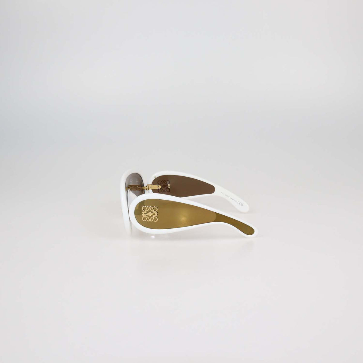 Loewe White Mirrored Anagram Wave Mask Sunglasses
